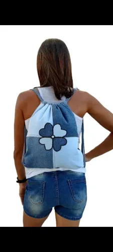 Mochila ombro jeans, trabalho, passeio, esporte