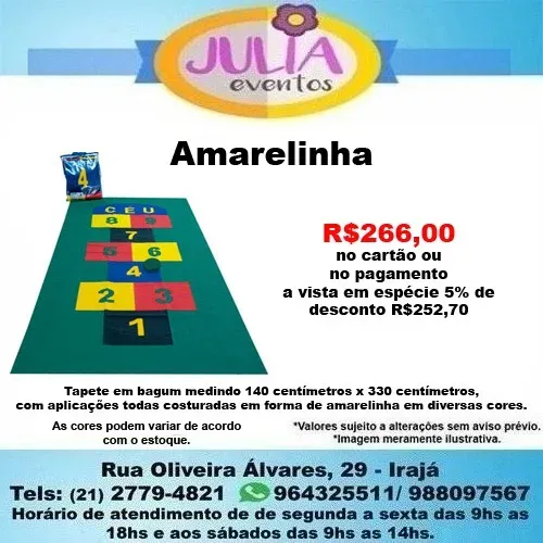Amarelinha Tapete Infantil 