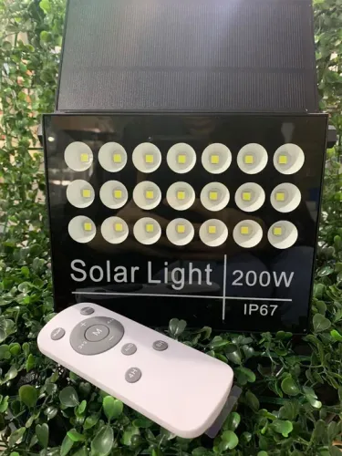 Refletor 200w C/ Placa Solar IP67 6500k Novo