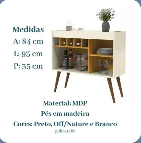 Buffet de com Prateleiras com adega