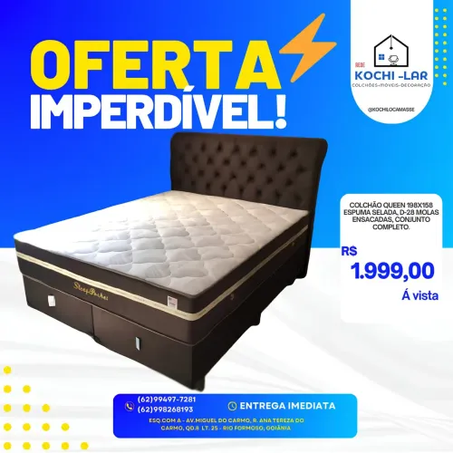Colchão Queen Size 198x158 - Espuma Selada D-28 - Conjunto Completo