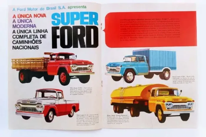 Catálogo, folder caminhões antigos Ford Super 1962