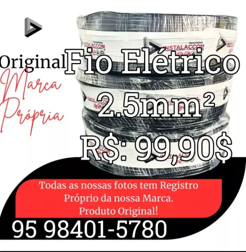 Cabo Fio Elétrico 2.5mm²X100mts
