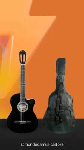 VIOLAO GIANNINI FLAT NAILON ELETROACUSTICO BK NF-14 CEQ + CAPA BRAVO