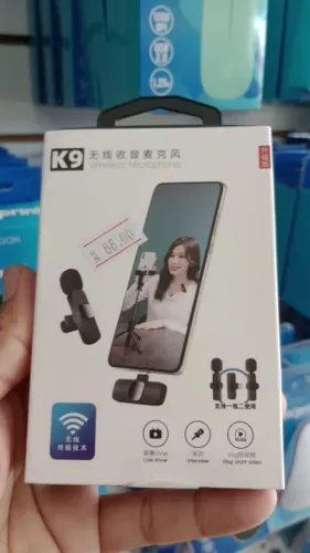 Microfone Sem Fio para Celular K9 - Ideal para Vlogs e Lives