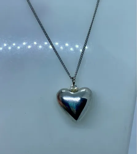 Colar de Coração Prata Elegante