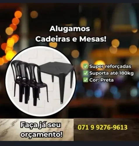 Aluguel de Mesas e Cadeira e Caixa Termica