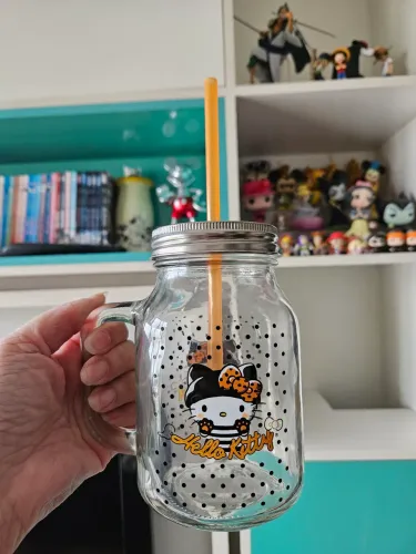 Copo de vidro Hello Kitty 