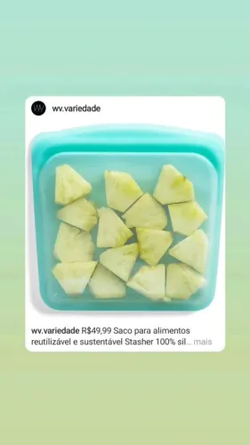 Saco para alimentos reutilizável Stasher 100% silicone