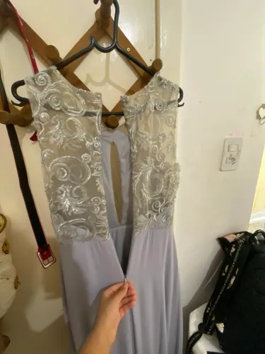 Vestido Longo de Festa NOVO (Nunca Usado) - Lavanda Bordado- Tamanho P (Veste 38)