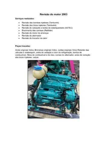 motor volvo penta 2003 para veleiros totalmente revisado com peças originais Volvo