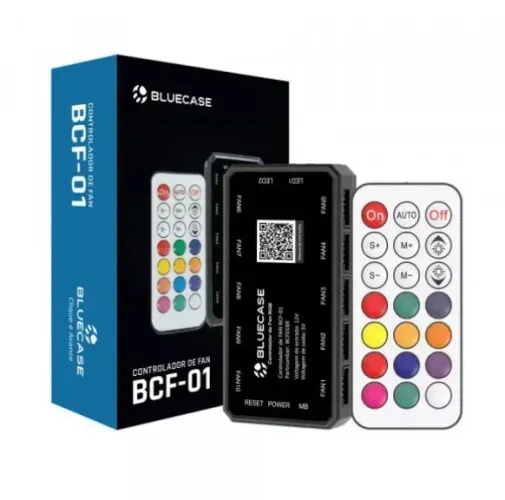 Controlador De Fan Bcf-01 Bluecase - Box - Com Controle Remoto / Com Conector Para Placa