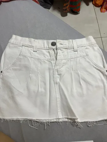 Saia jeans branca 