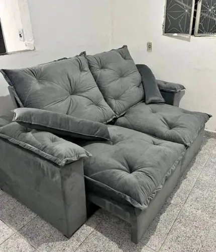 SOFÁ RETRATIL RECLINAVEL ESPUMA D28