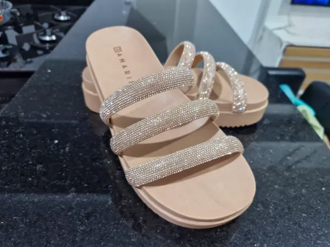 Papete ramarim nude com strass
