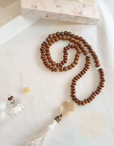 Colar Hooponopono kit com cristal pêndulo multifacetado