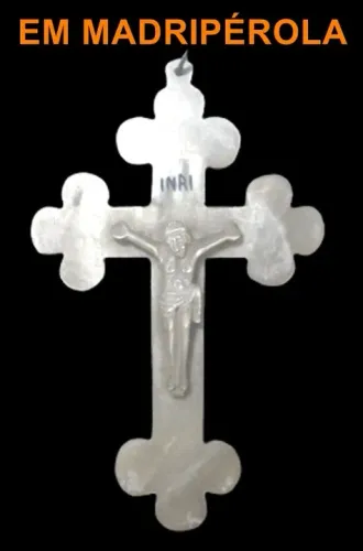   Antigo crucifixo de Jerusalém em madrepérola