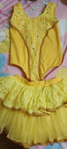 Conjunto de roupa Bailarina infantil menina - amarelo