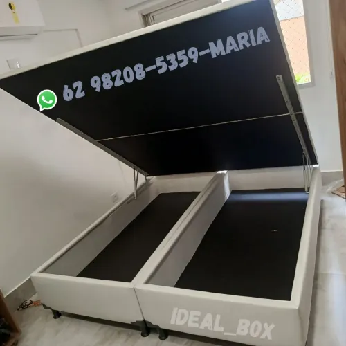 BOX BAÚ SUPER KING 193X203, BLINDADO NA MADEIRA DE EUCALIPTO. 