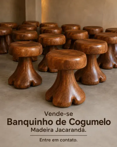 Banquinho decorativo cogumelo