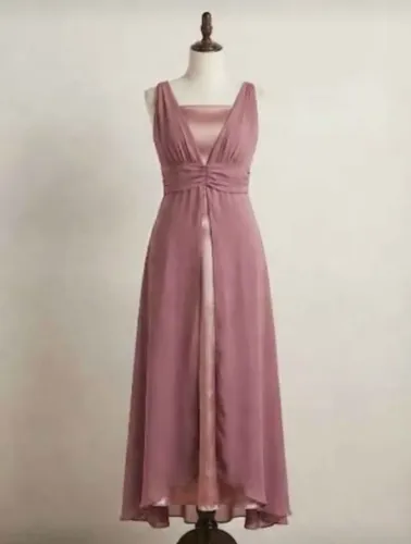 Vestido longo Rosa envelhecido/Rosé 