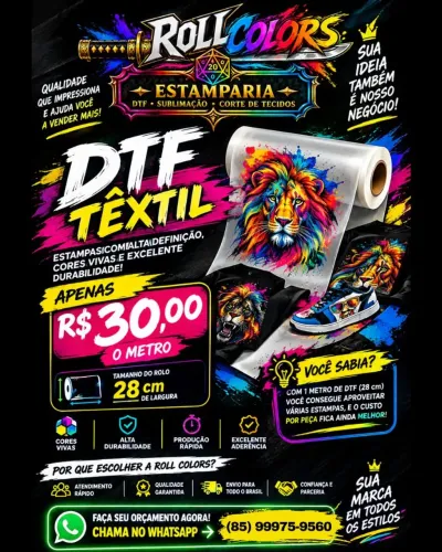 Impressão DTF TEXTIL  e SUBLIMAÇÃO 