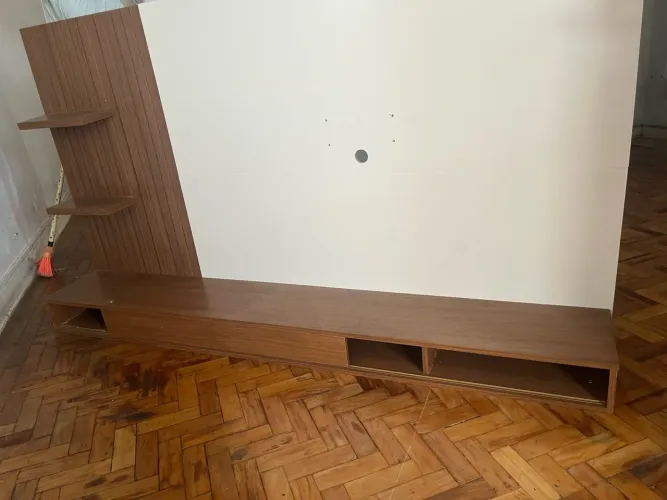 Painel de Tv Painel para TV até 60 Polegadas Ripado com Nichos