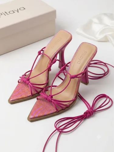 Sapato alto rosa 