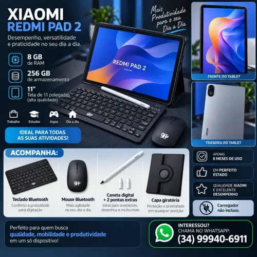 Tablet Xiaomi Redmi Pad 2 8gb Ram 256gb memória