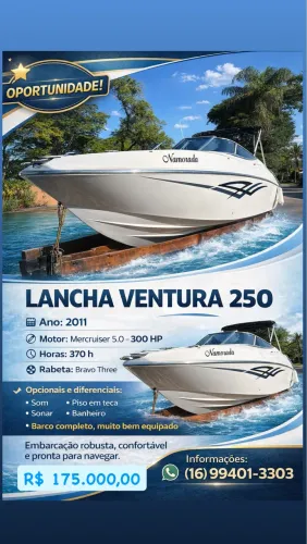 Ventura 250 ano 2012motor Mercruiser 300hp 
