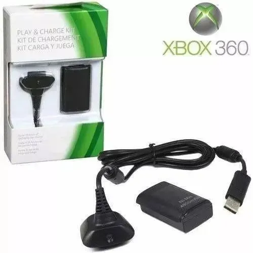 Kit Bateria e Cabo Carregador P/ Controle Xbox 360 Cabo Usb Novo