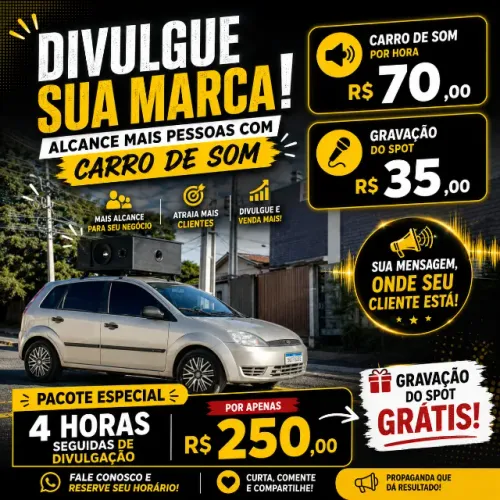 Carro de som valor promocional / Propaganda / Propaganda voltante / divulgação