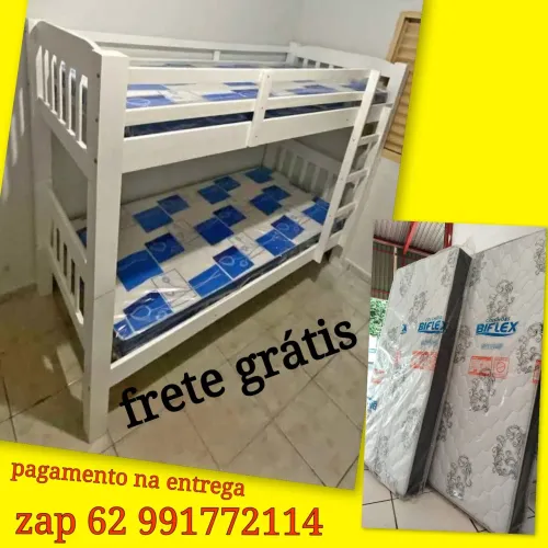 Promoção BELICHE MADEIRA MACIÇA 2 COLCHÃO D20 