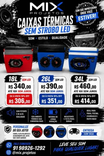 Caixa Térmica Com Som Integrado