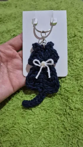 Chaveiro de gato em crochê 