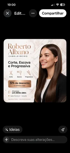 Trabalho com progressiva e corte de cabelo