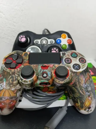 Controles Xbox 360 com fio para PC e PS4 sem fio 150,00 ambos