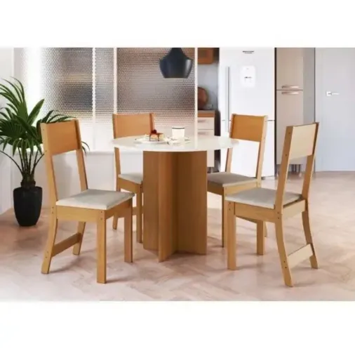 Conjunto de mesa Alice com 4 cadeiras