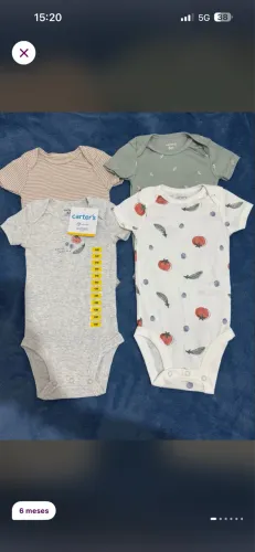 Kit 4 bodys Tomatinho Carter's - Tam. 6 meses