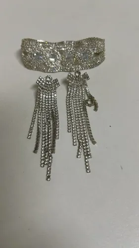 Conjunto brinco e pulseira para festas, casamento, formatura