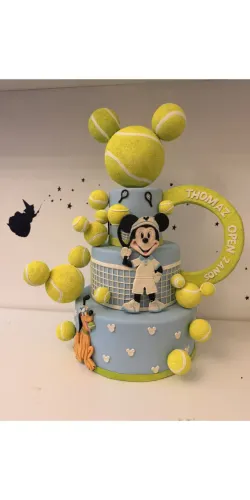 Bolo Maquete Mickey Tenista - Tema Tênis