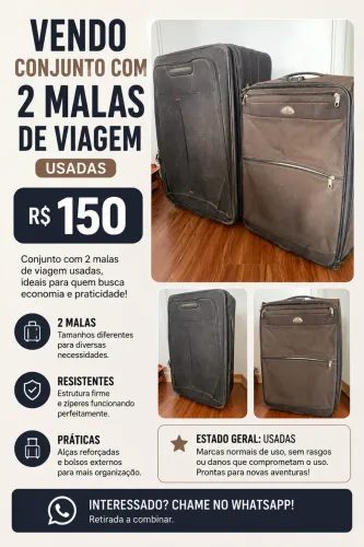Vende-se conjunto com duas malas de viagem