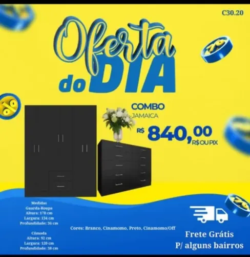 Combo casal - Guarda roupa+cômoda (Pague na entrega)