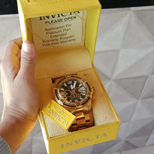 Relógio Invicta Original Dourado - Completo com Caixa