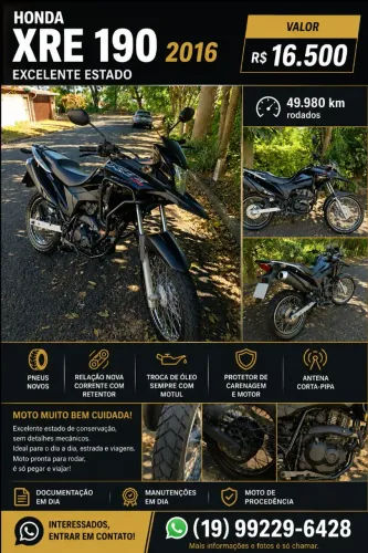 Honda XRE 190 Ano 2016