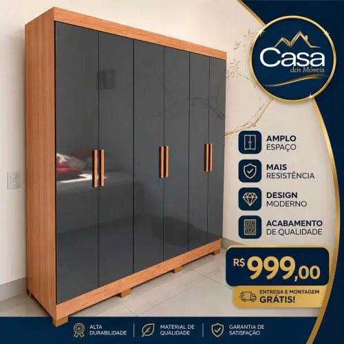 Guarda roupa Cancún Cinza