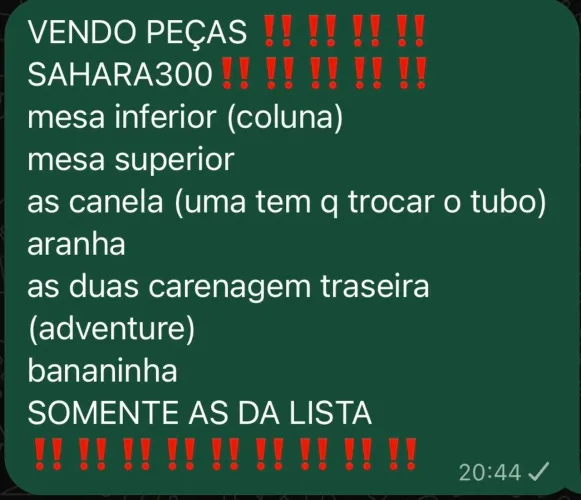 VENDO PEÇAS ?SOMENTE AS DA LISTA ?