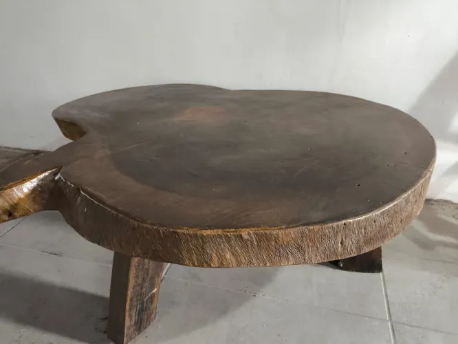 Mesa de Centro Maciça (Tronco de Árvore)