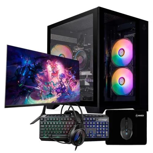 PC Gamer Completo MCL, AMD RYZEN 5 5500, RX 7600 8GB, 16GB DDR4, SSD 480GB, periféricos