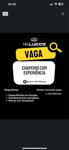 Vaga para chapeiro